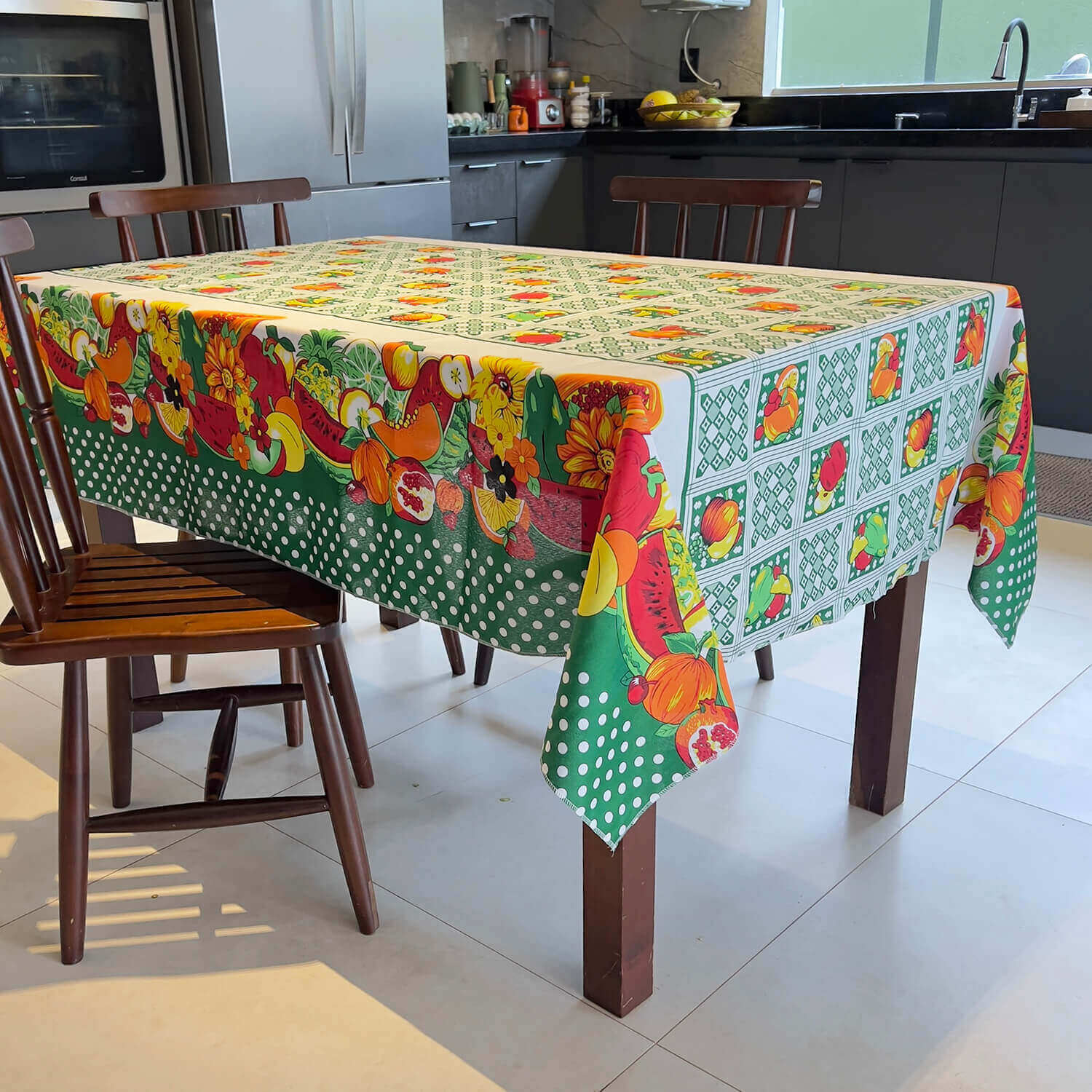 TOALHA DE MESA OXFORD NATALINA 8 CADEIRAS