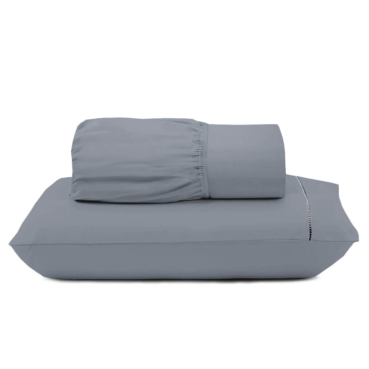 JOGO DE LENÇOL SOLTEIRO KING MALHA FIO 24 2 PÇS LISO