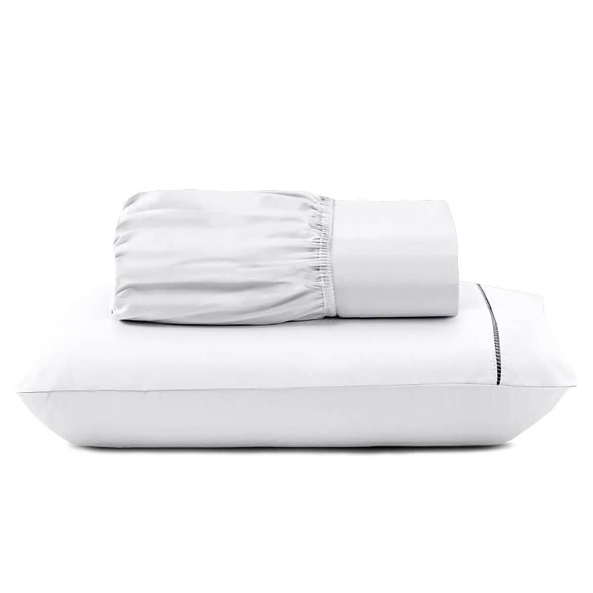 JOGO DE LENÇOL SOLTEIRO MALHA FIO 30 2 PÇS RAMADO