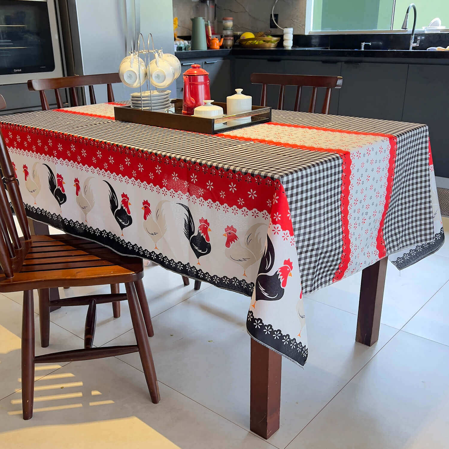 TOALHA DE MESA PVC RENDA 4 CADEIRAS