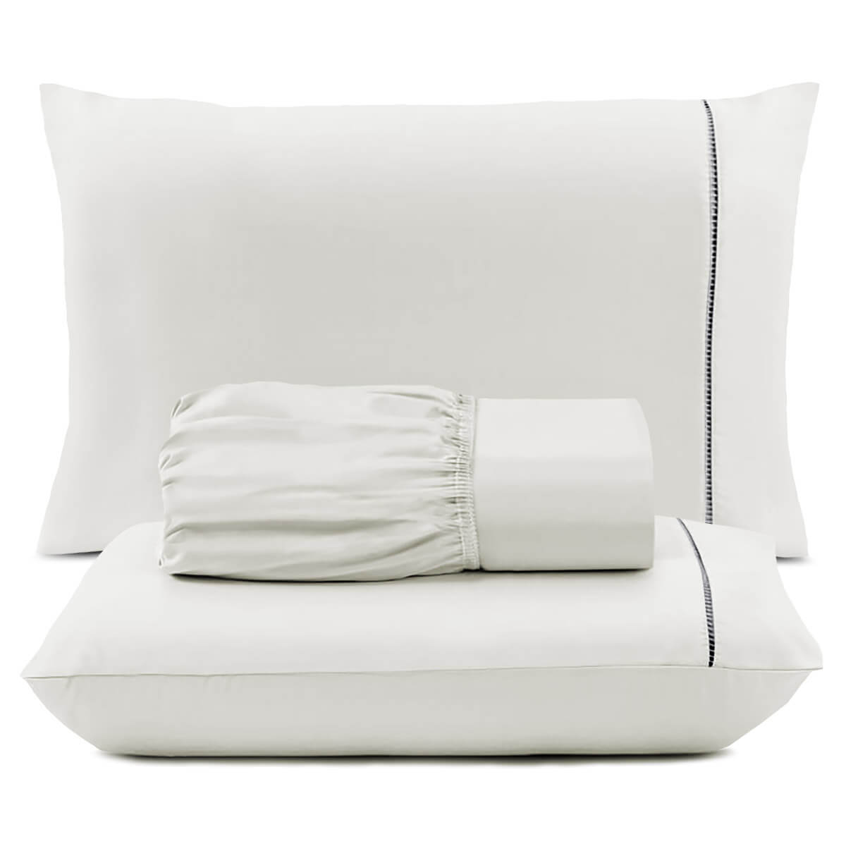 JOGO DE LENCOL MICROFIBRA 3 PÇS CASAL MARFIM