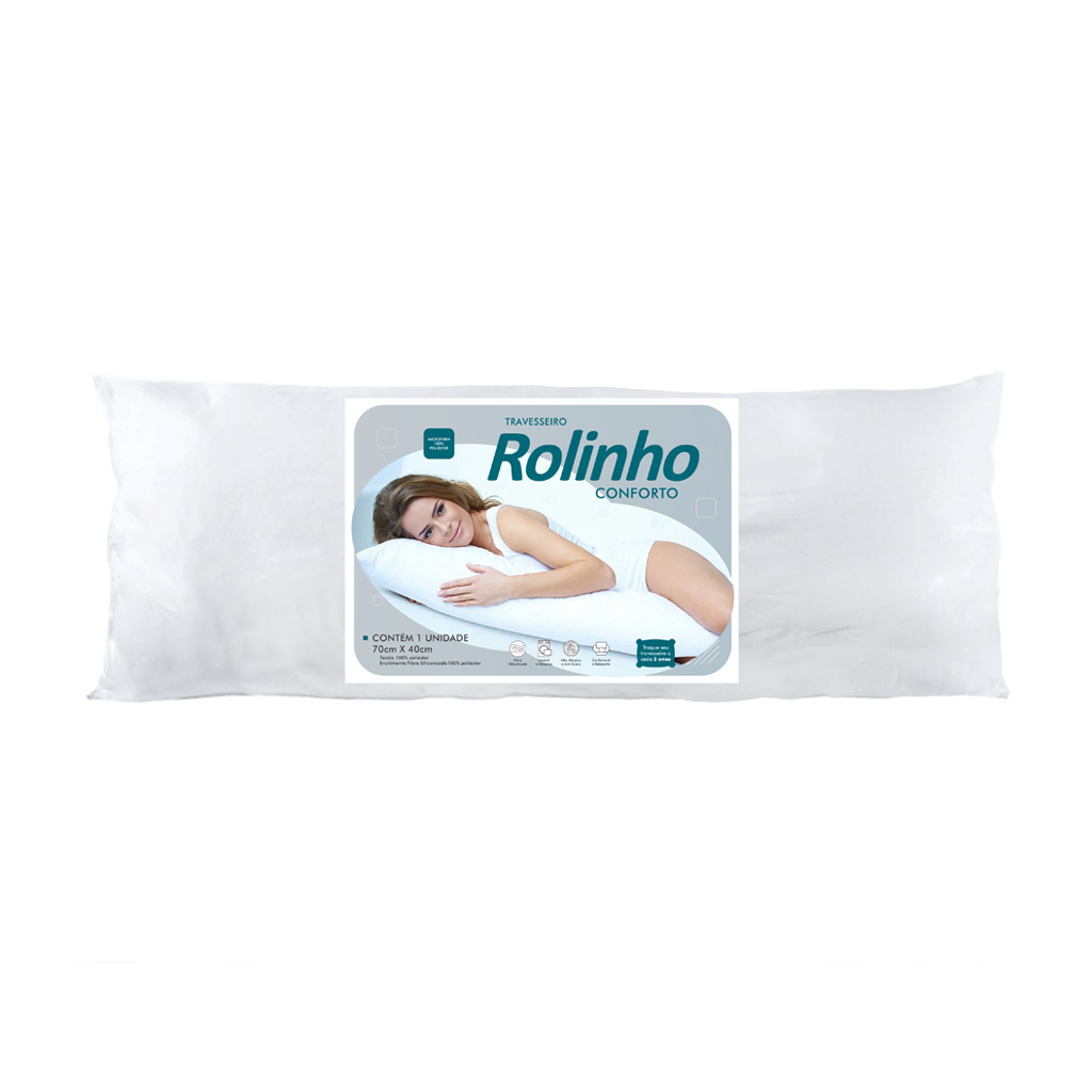 TRAVESSEIRO ROLINHO CONFORTO 90 x 40CM