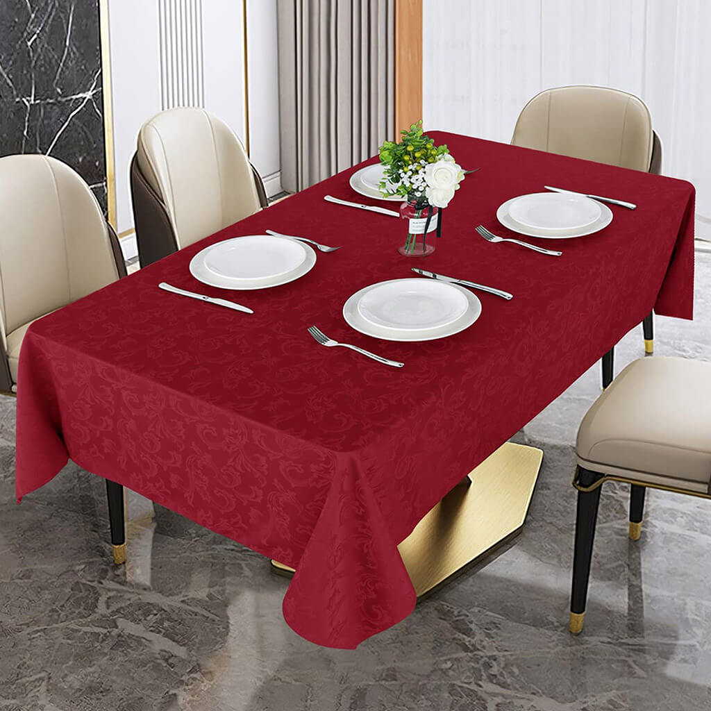 TOALHA DE MESA JACQUARD 4 CADEIRAS  VERMELHO