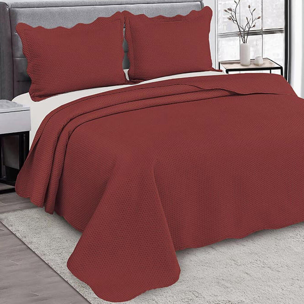 COLCHA PATCHWORK CAMESA BULLET KING TERRA COTA