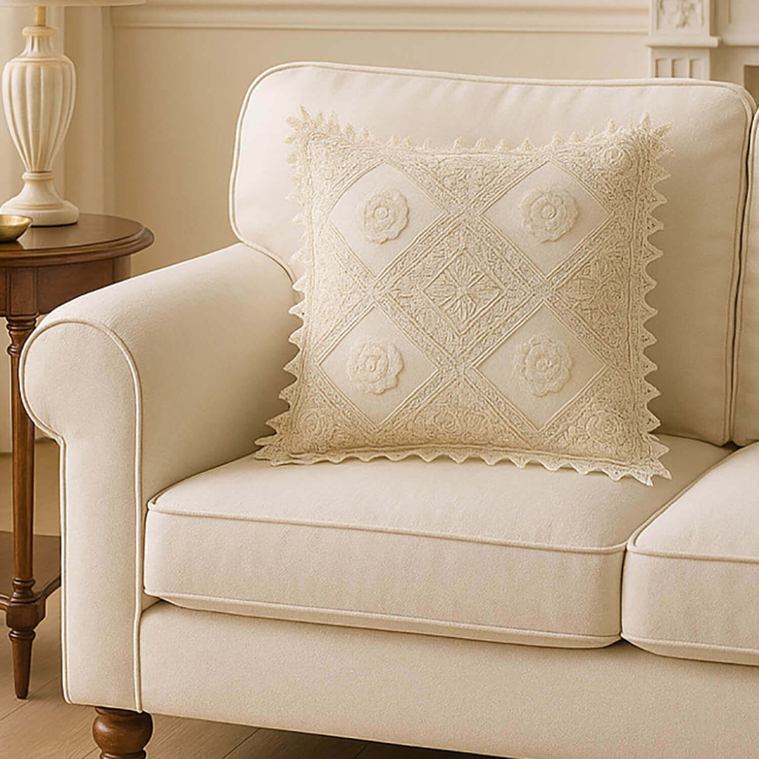 CAPA DE ALMOFADA BORDADA WAN 50X50