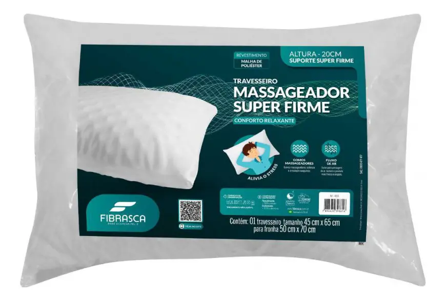 TRAVESSEIRO FIBRASCA MASSAGEADOR SUPER FIRME 45X65 - foto 6