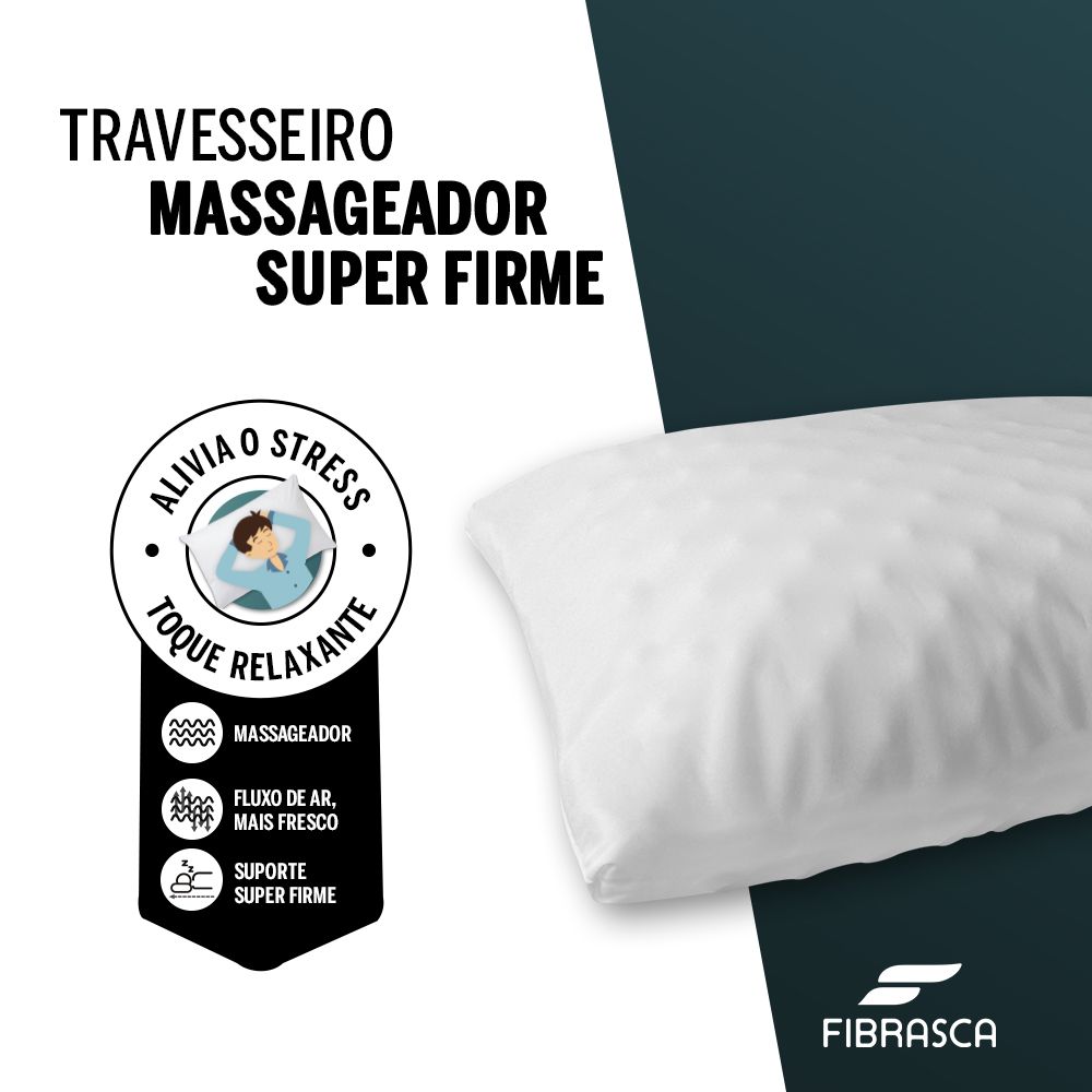 TRAVESSEIRO FIBRASCA MASSAGEADOR SUPER FIRME 45X65 - foto 2