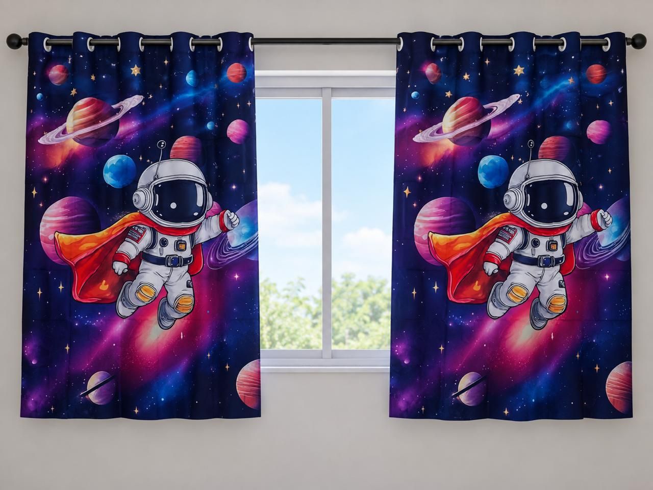 CORTINA PERSONAGEM JANELA ASTRONAUTA