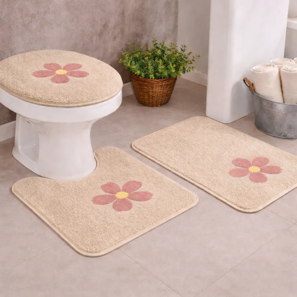 JOGO DE BANHEIRO COTTON MIRIAM 3PCS - foto 2