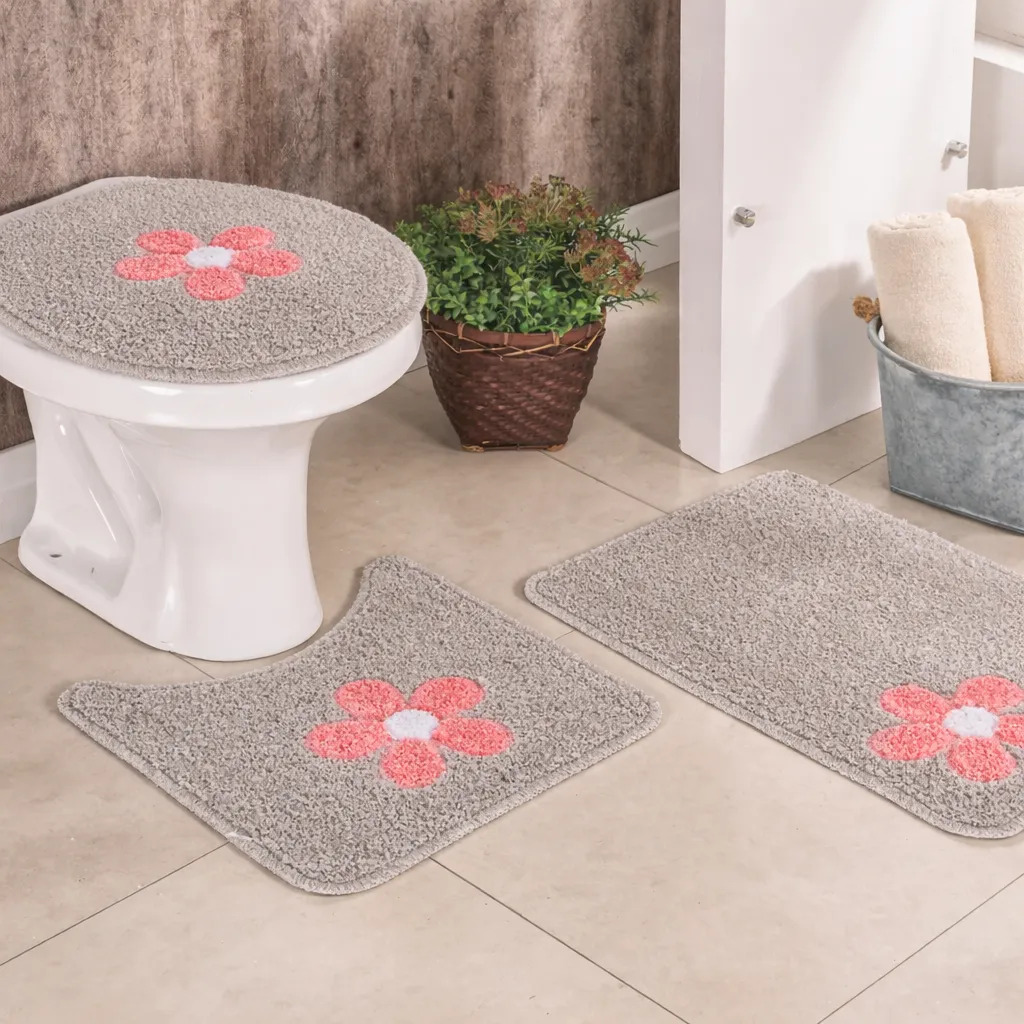 JOGO DE BANHEIRO COTTON MIRIAM 3PCS - foto 3