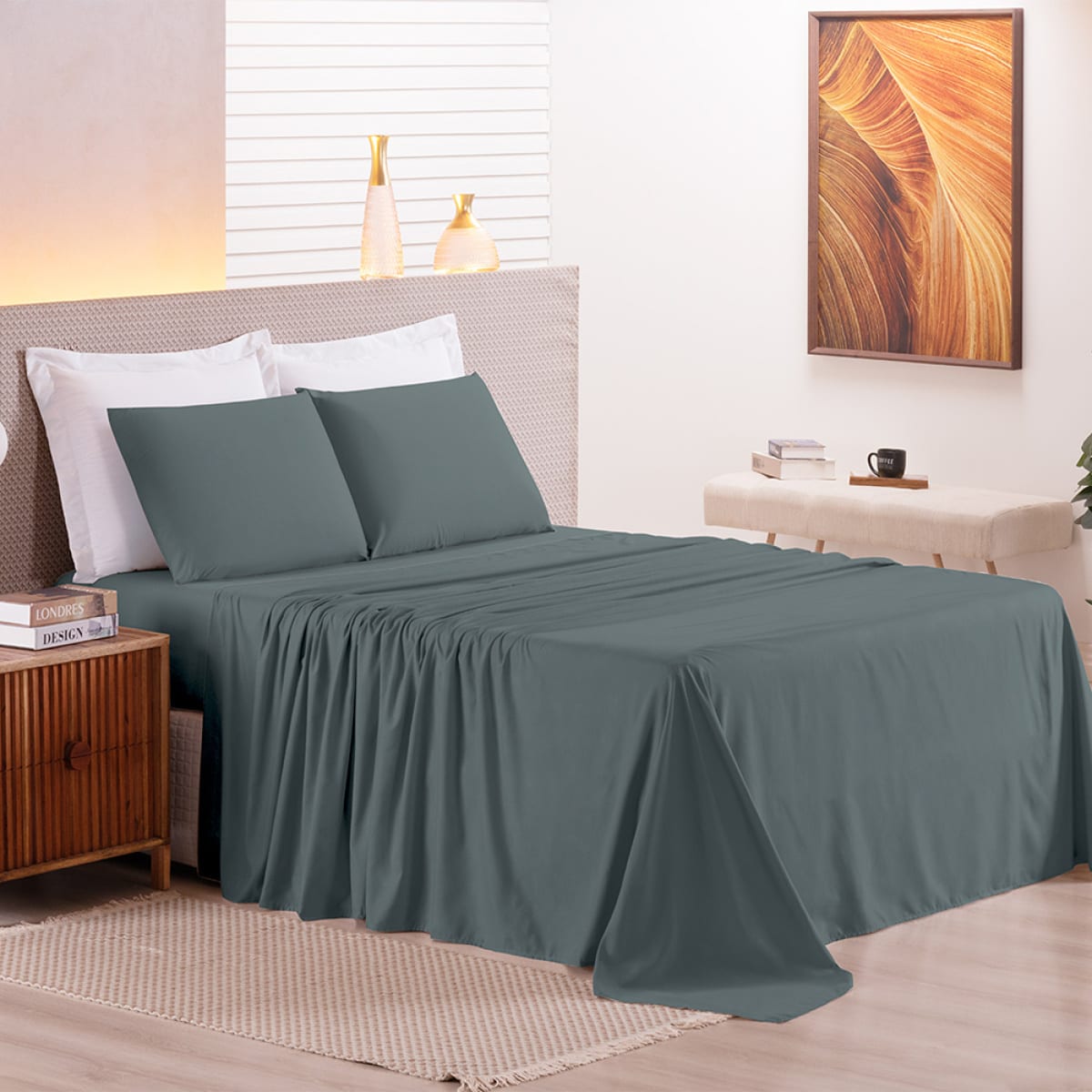 JOGO DE CAMA 350 FIOS BOUTON KING - foto 5