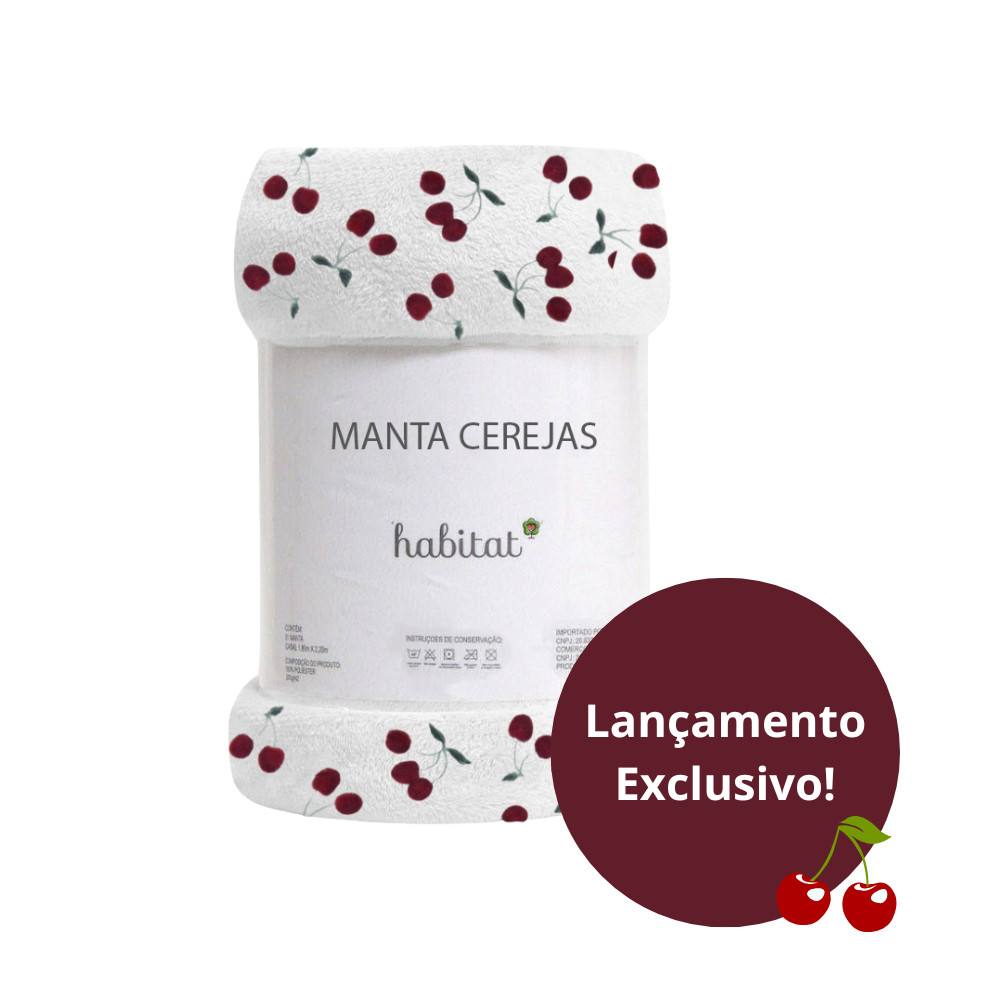 MANTA MICROFIBRA HABITAT CEREJA CASAL