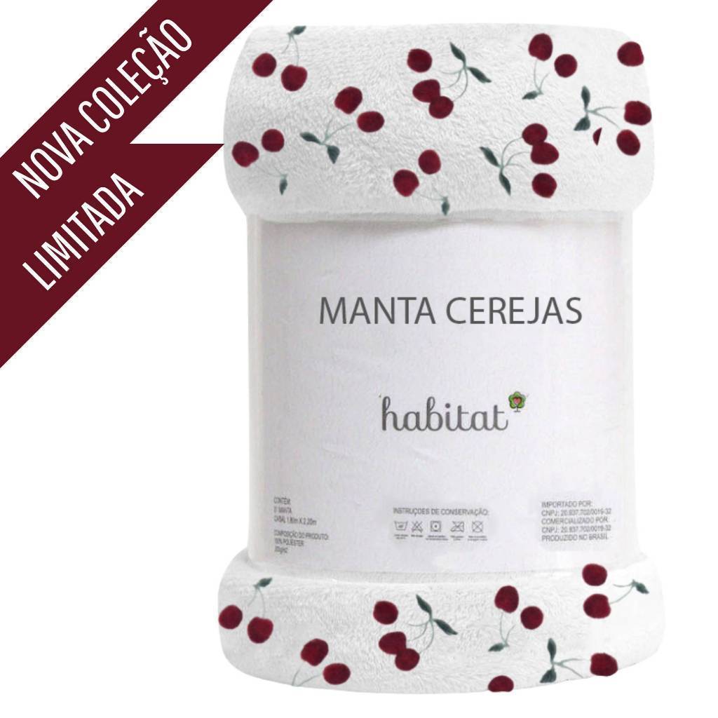 MANTA MICROFIBRA HABITAT CEREJA CASAL - foto 2