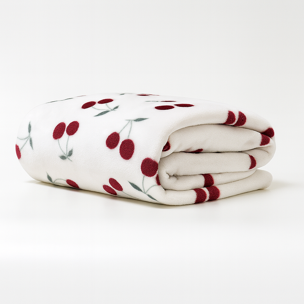 MANTA MICROFIBRA HABITAT CEREJA CASAL