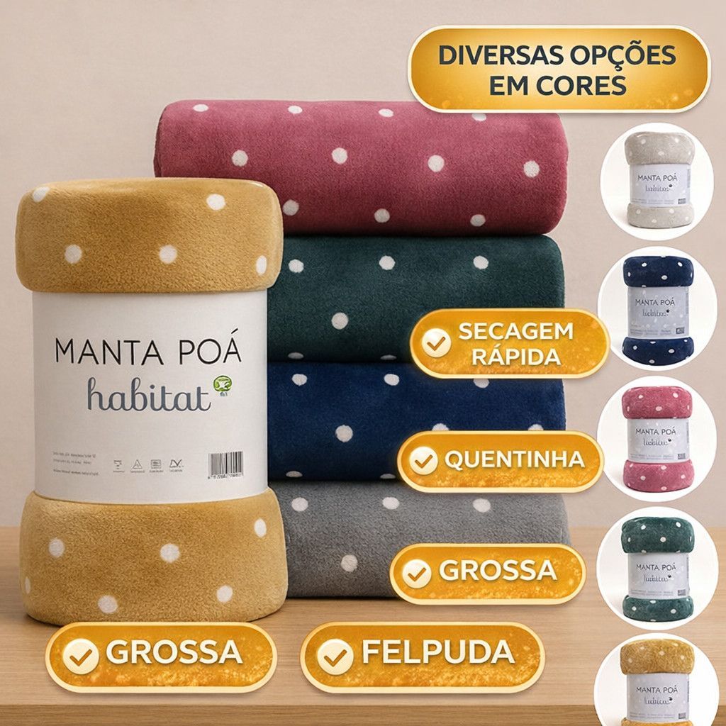 MANTA MICROFIBRA HABITAT CEREJA QUEEN - foto 3