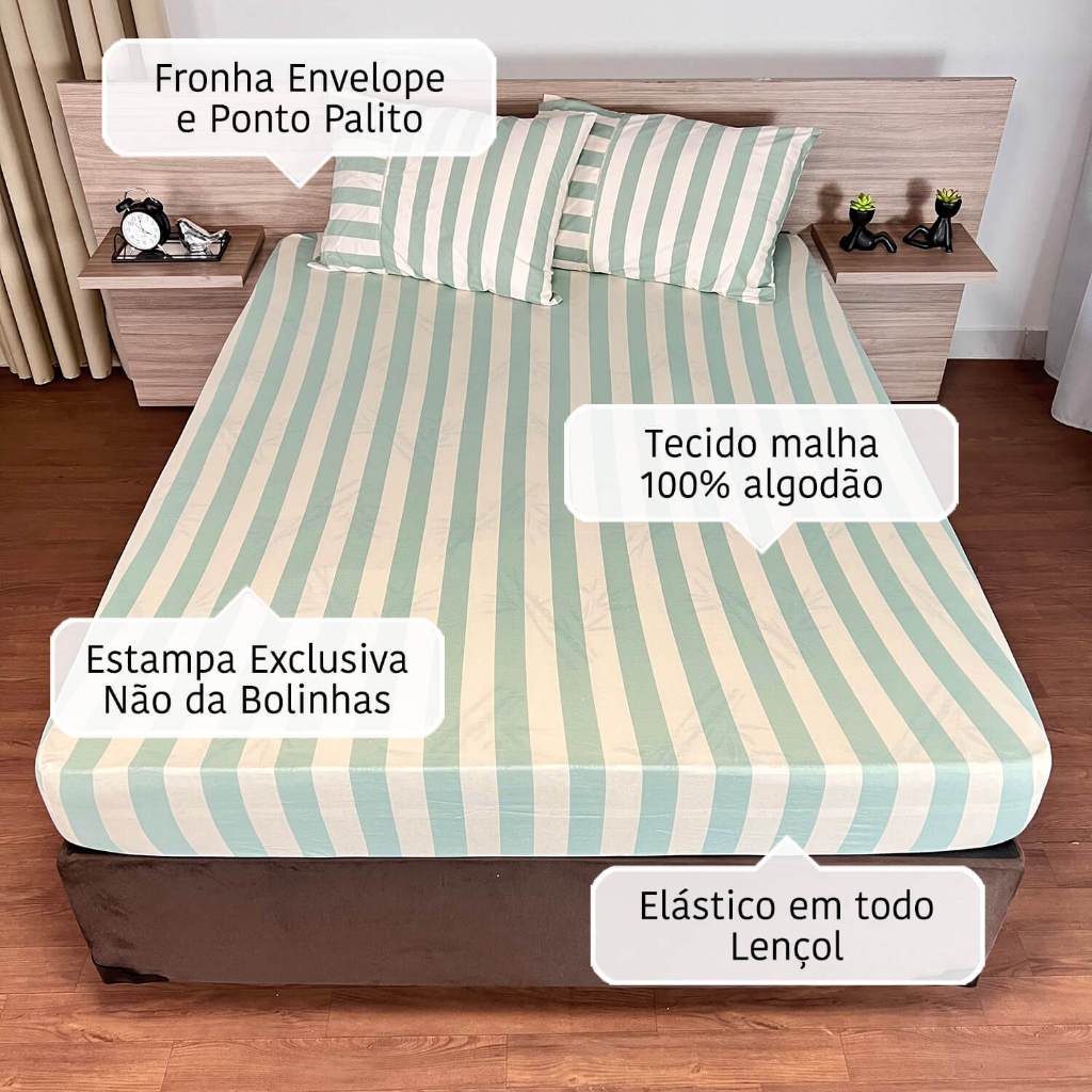JOGO DE CAMA SUPER KING MALHA FIO 24 4 PCS - foto 6