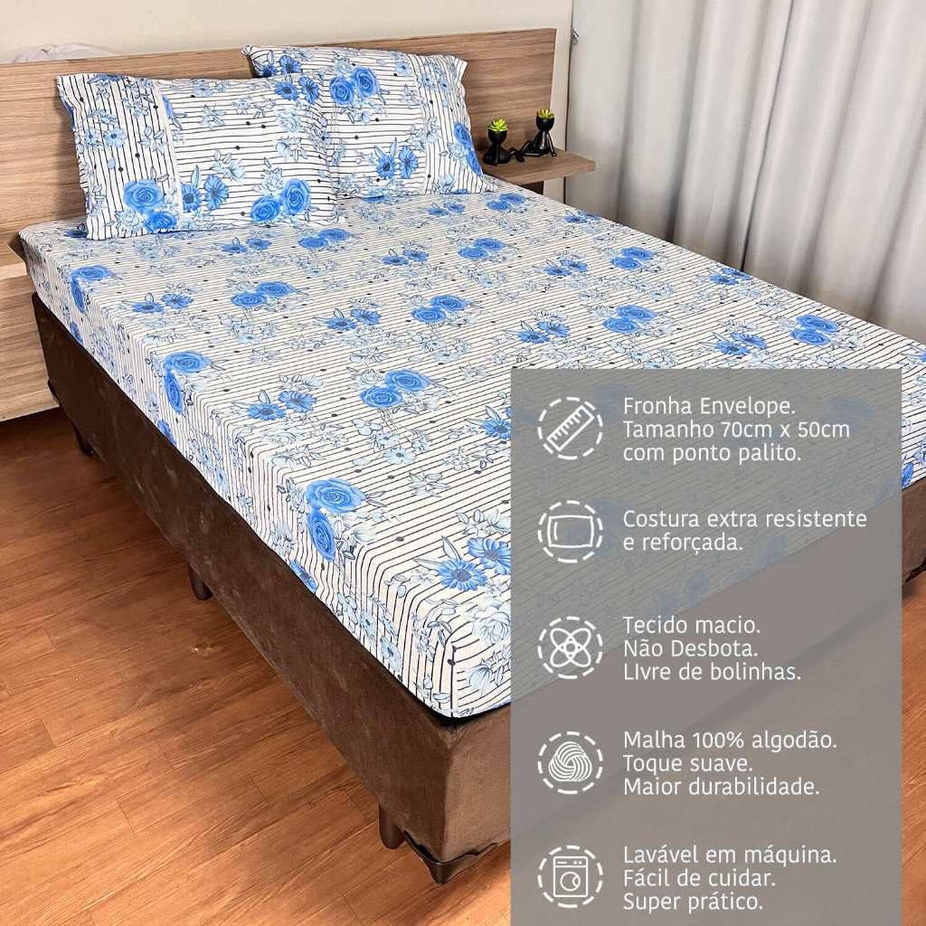 JOGO DE CAMA SUPER KING MALHA FIO 24 4 PCS - foto 7