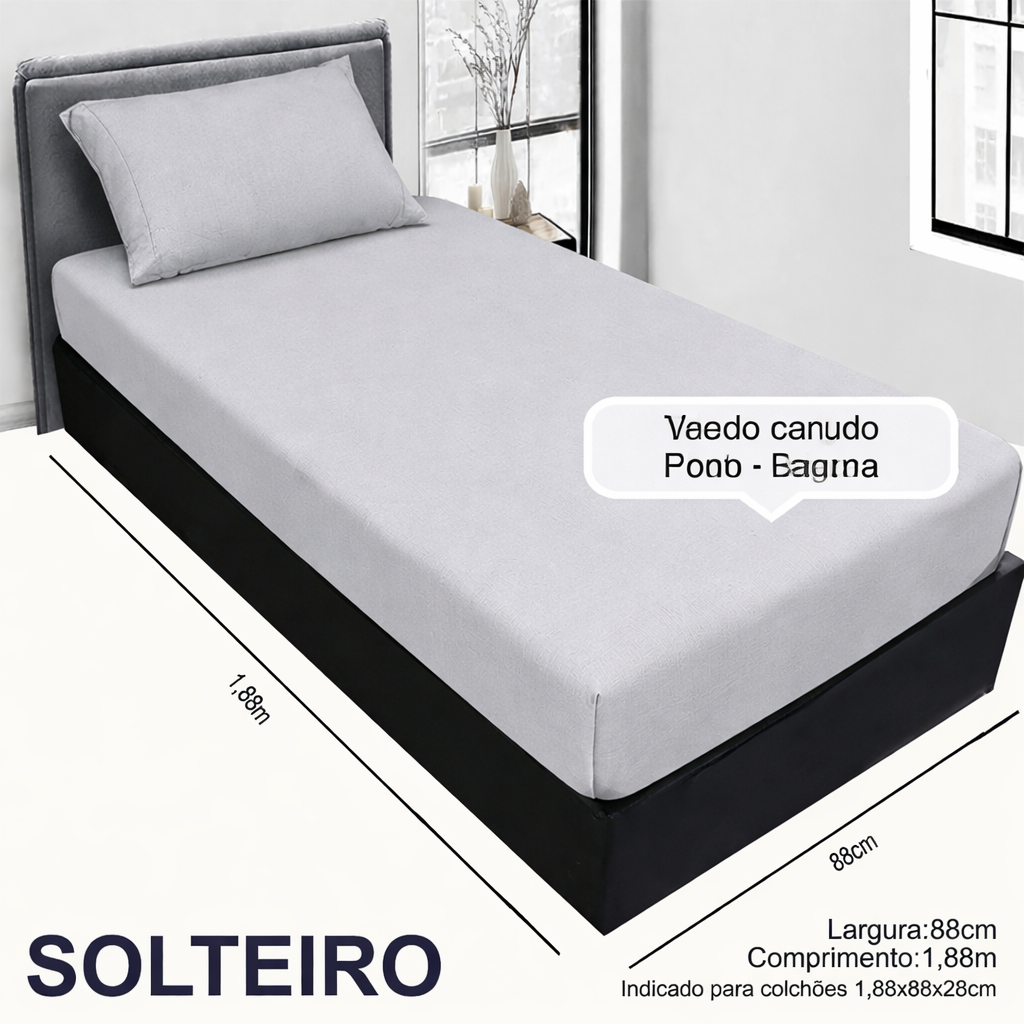 JOGO DE LENÇOL SOLTEIRO KING MALHA FIO 30 2 PÇS LISO - foto 4