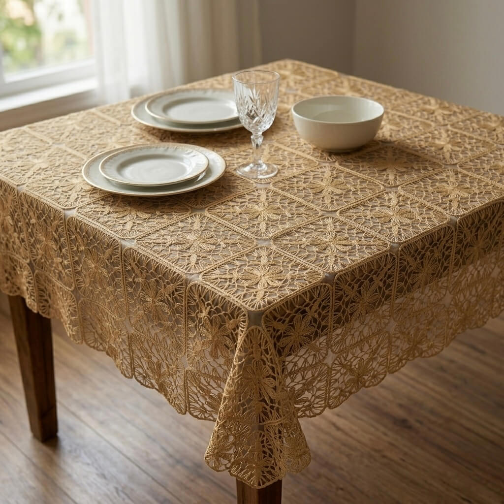 TOALHA DE MESA BORDADA WAN 170 X 300