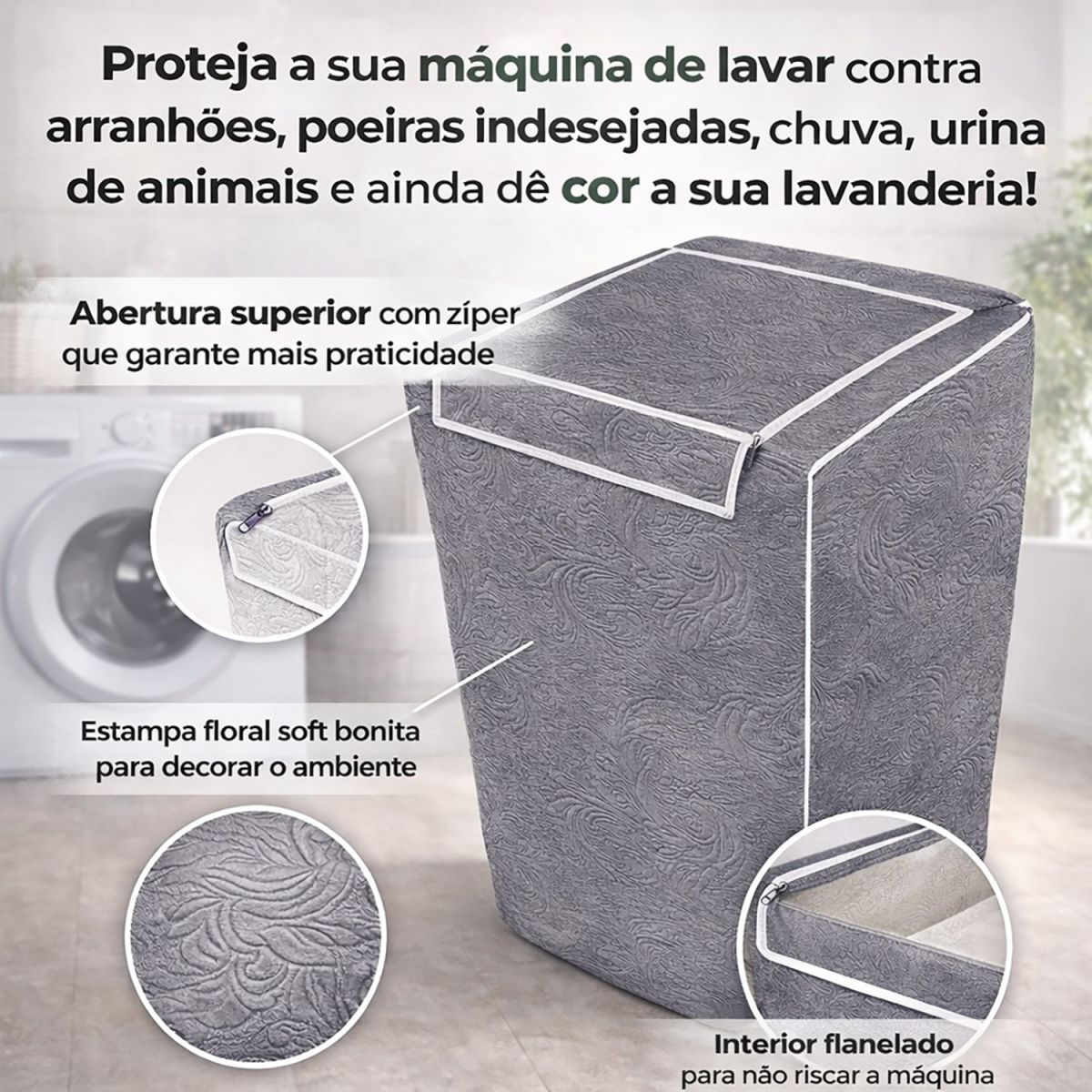 CAPA PARA MAQUINA COM ZIPER DONA BENTA - foto 3