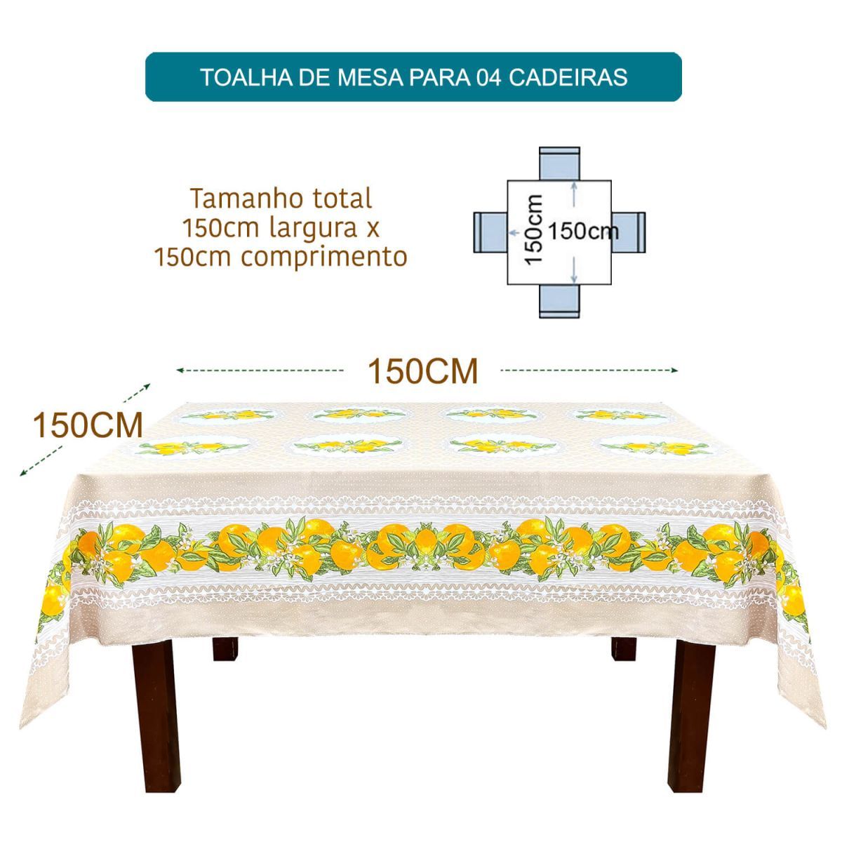 TOALHA DE MESA OXFORD 4 CADEIRAS - foto 3