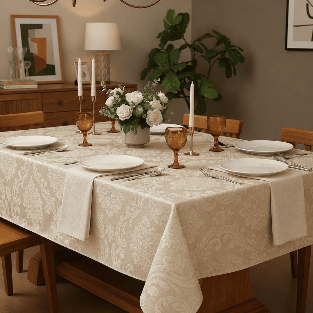 TOALHA DE MESA JACQUARD 8 CADEIRAS