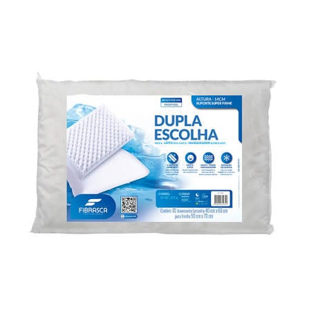 TRAVESSEIRO FIBRASCA DUPLA ESCOLHA 40X60X14