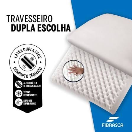 TRAVESSEIRO FIBRASCA DUPLA ESCOLHA 40X60X14 - foto 3
