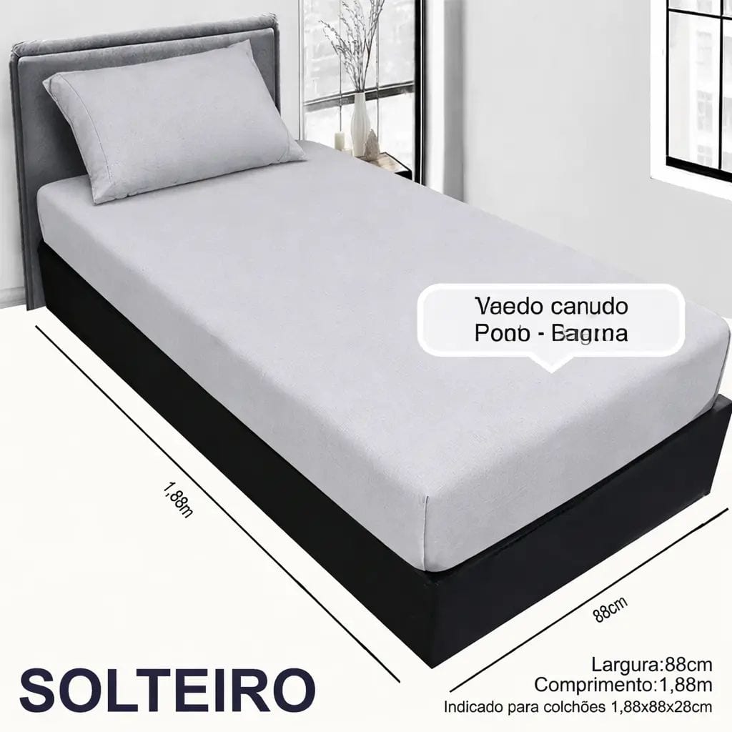 JOGO DE LENÇOL SOLTEIRO MALHA FIO 24 2 PÇS LISO - foto 2