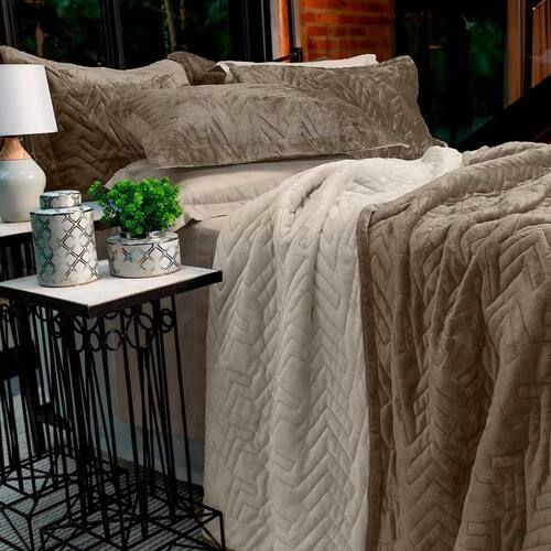 COBERTOR FLANNEL BOUTON QUEEN