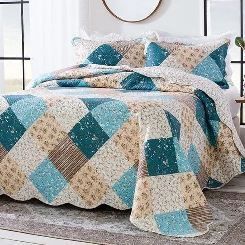 COLCHA PATCHWORK TEXTIL ARTE BRISA SUPER KING - foto 2