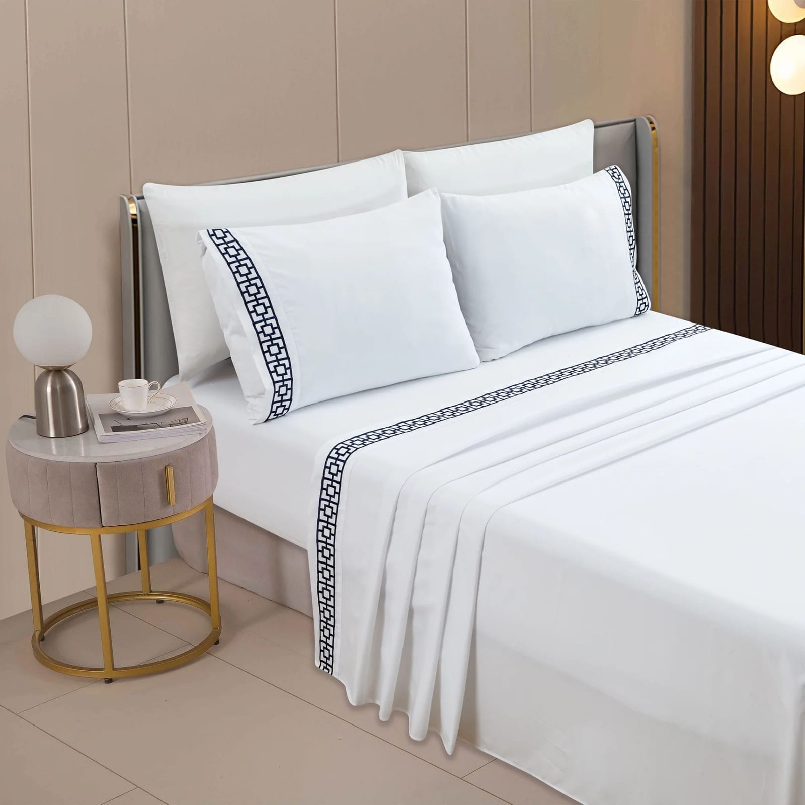 JOGO DE CAMA ROZAC GOLDEN 4 PCS QUEEN