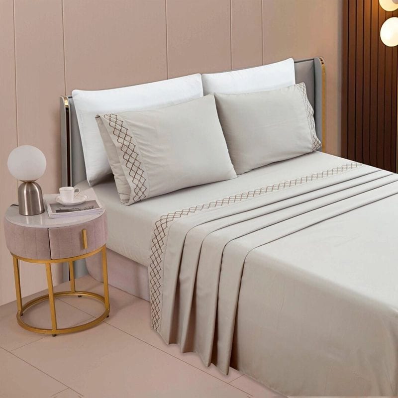 JOGO DE CAMA ROZAC GOLDEN 4 PCS QUEEN - foto 3