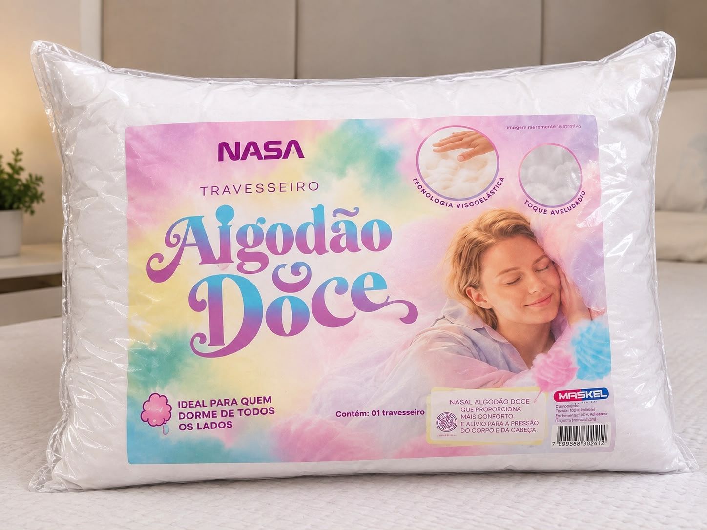 TRAVESSEIRO ALGODAO DOCE MASKEL