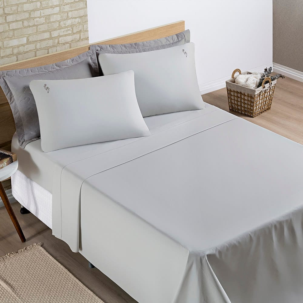 JOGO DE CAMA PARIS 400 FIOS 100% ALG 4 PÇ KING