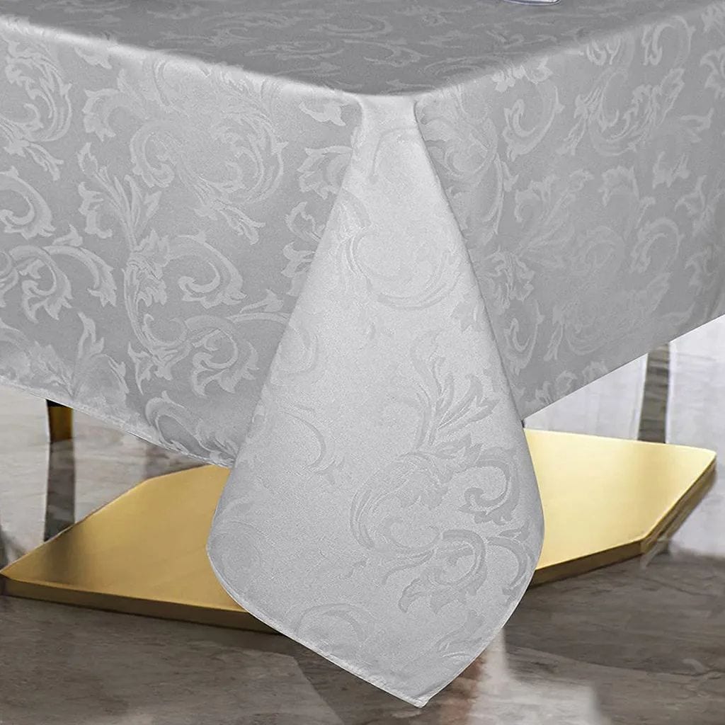 TOALHA DE MESA JACQUARD 6 CADEIRAS CINZA
