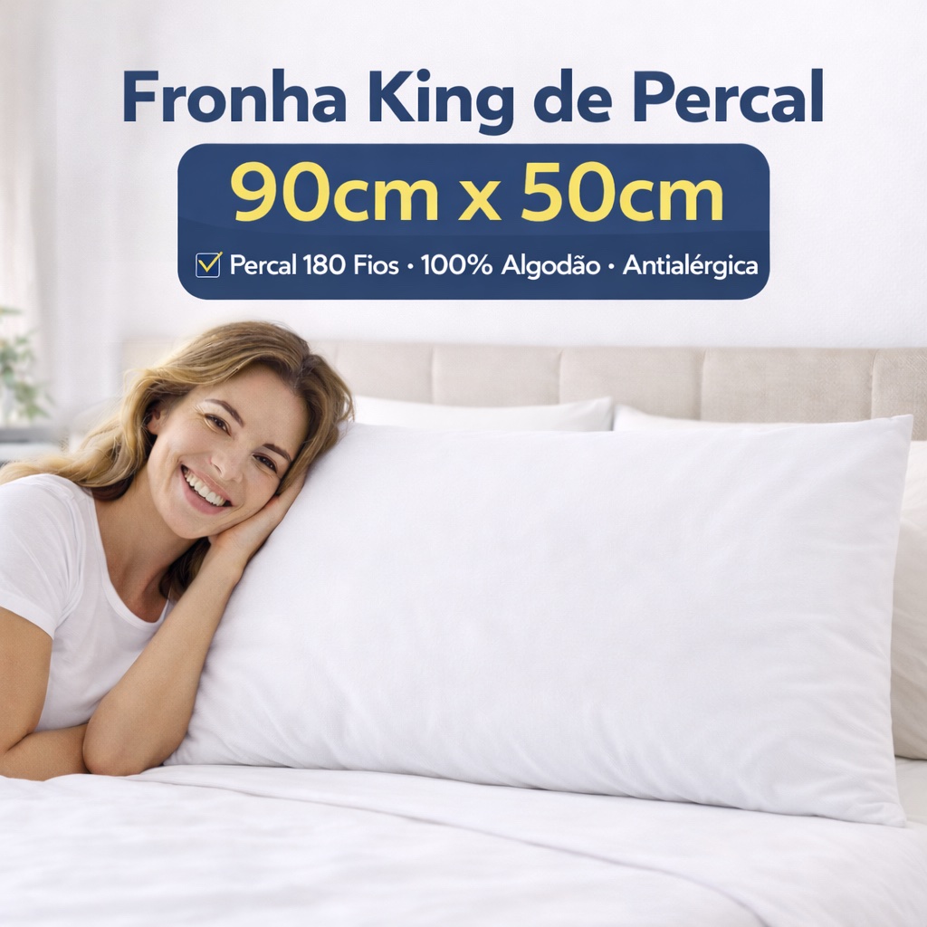 Fronha Travesseiro King 90x50 Tecido Malha Branco Branco