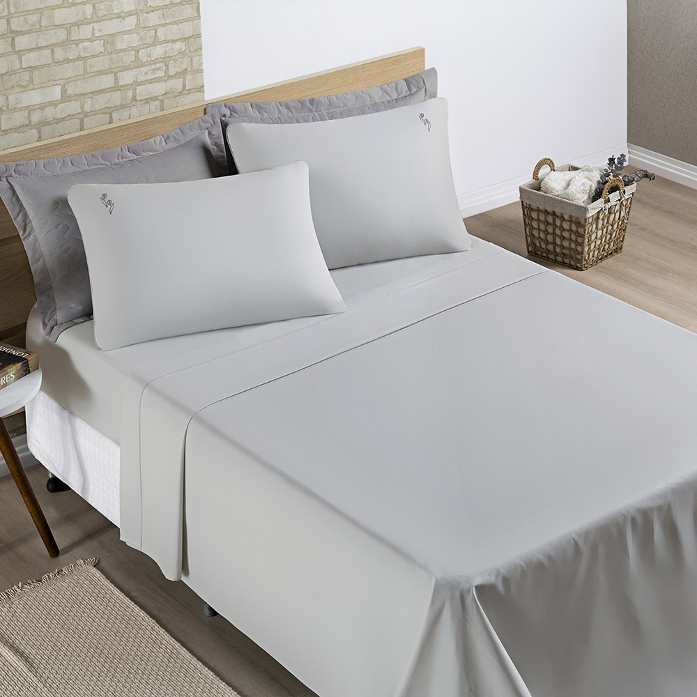 JOGO DE CAMA CASAL IMPERIAL 200 FIO 60% ALG 40% POL