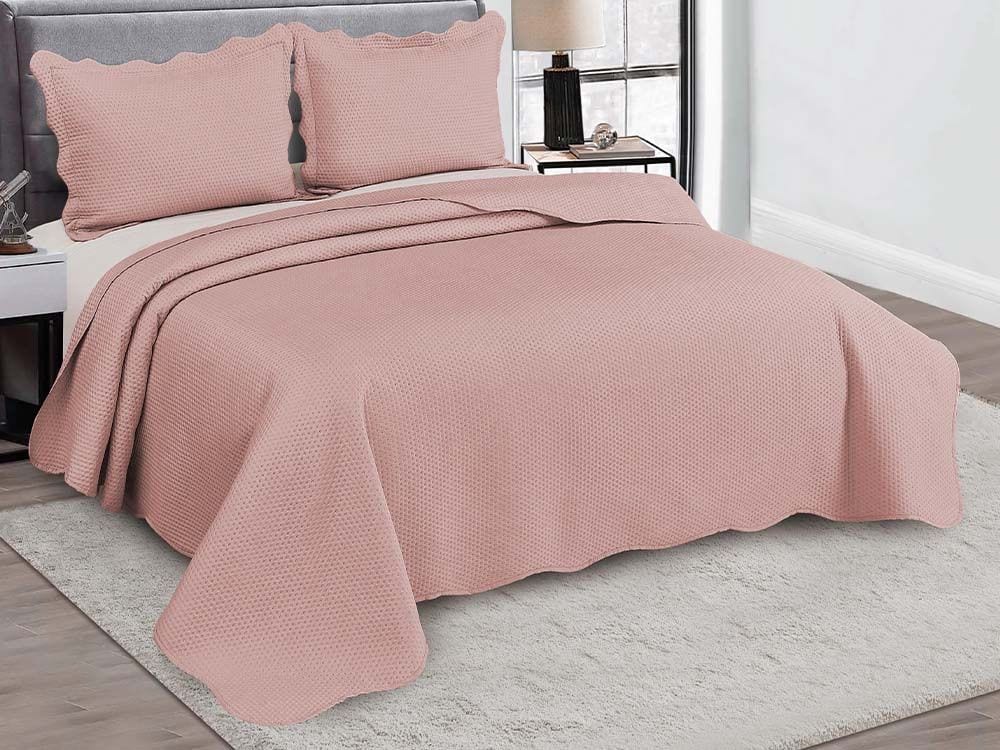 COLCHA PATCHWORK CAMESA BULLET CASAL ROSA