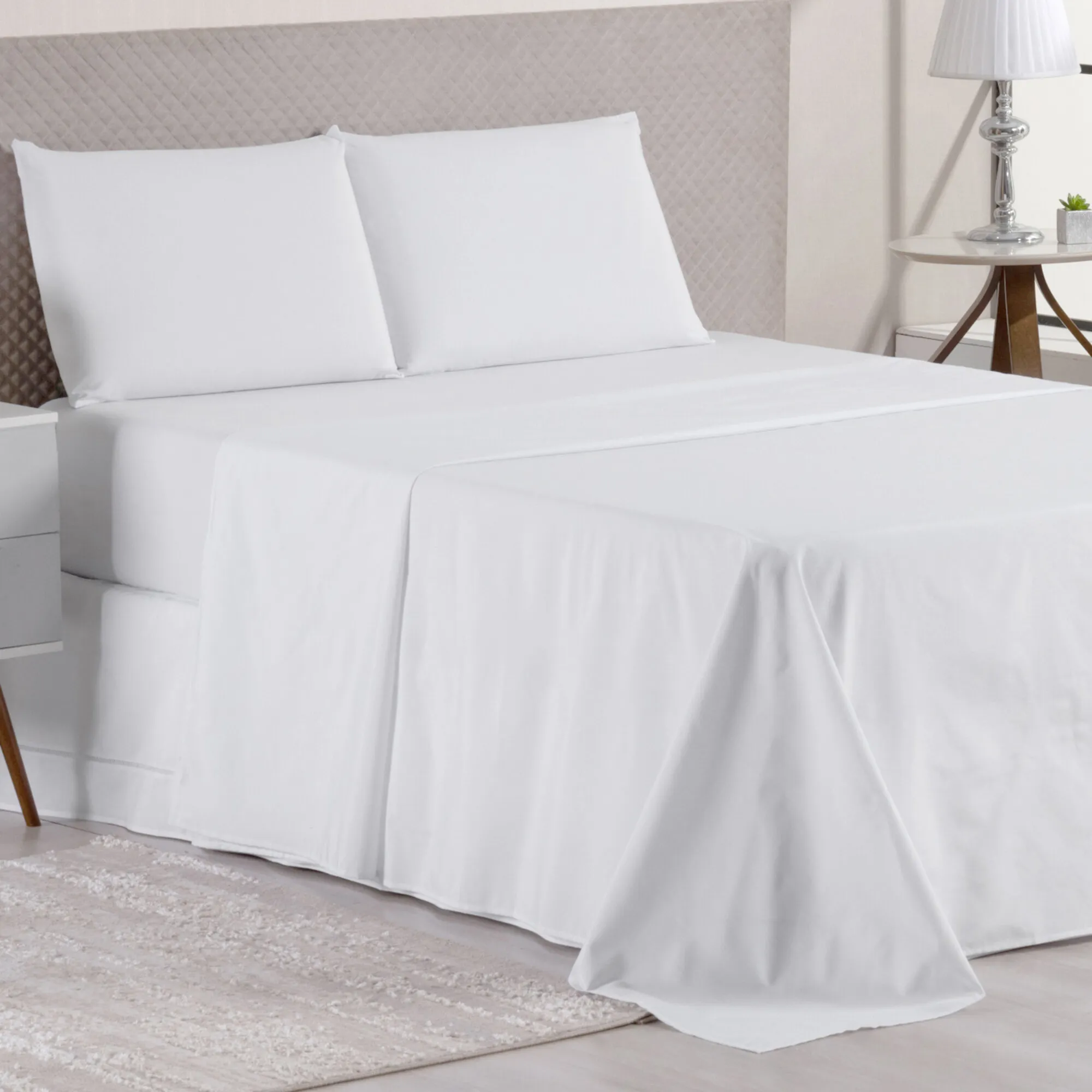 JOGO DE CAMA PARIS 400 FIOS 100% ALG 4 PÇS SUPER KING